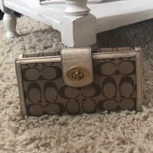 Gorgeous gold and tan Coach wallet